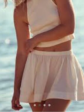 Free People Cream Mini Skirt